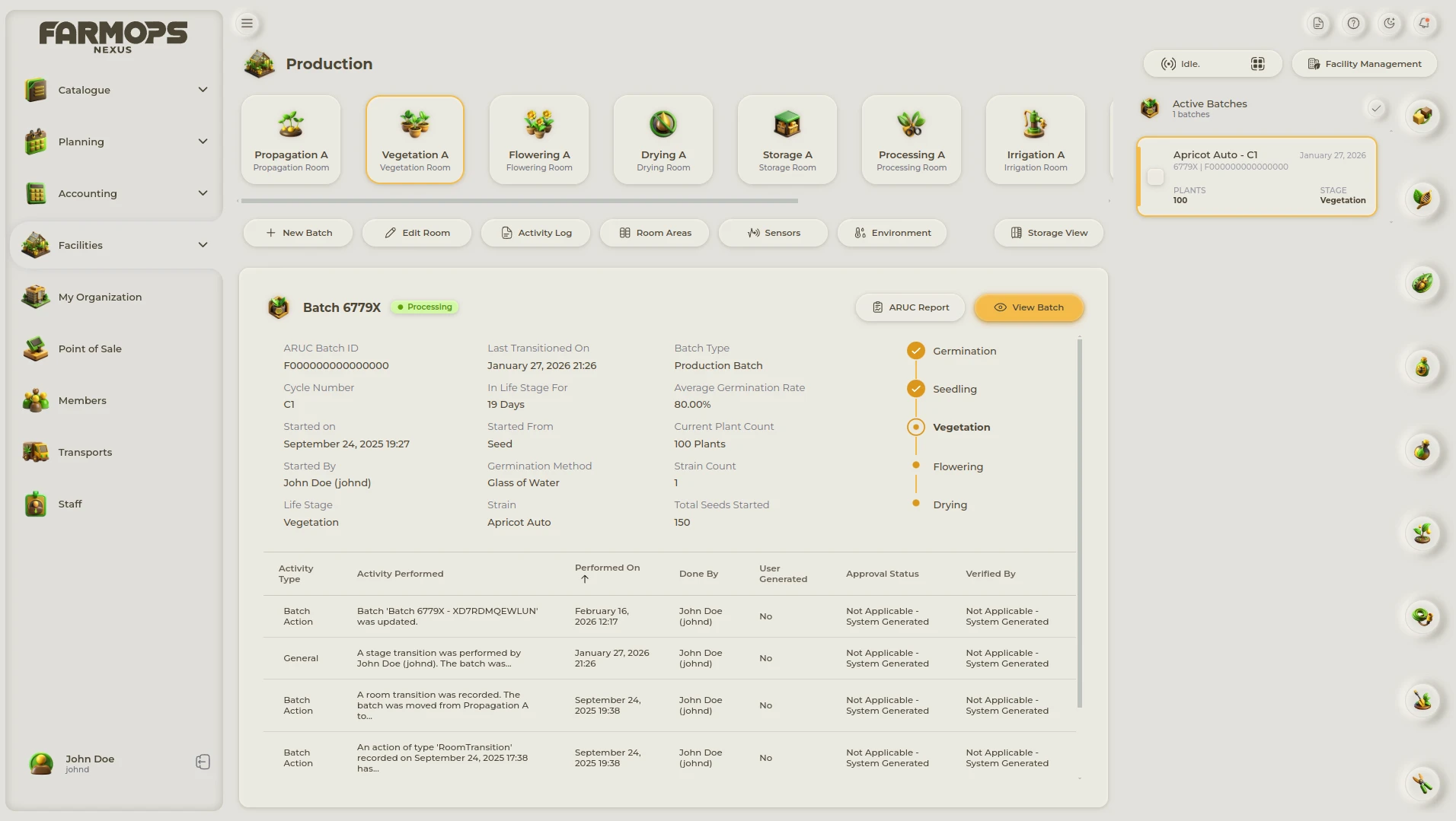 FarmOps Dashboard Mockup